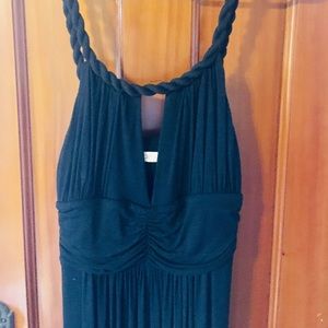 Arden B Black Keyhole-Neck Maxi Dress